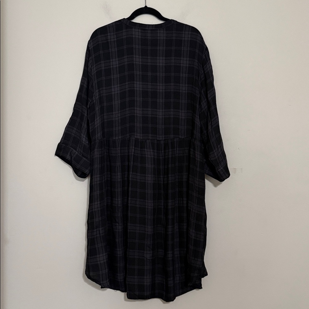 Torrid Black and Gray Plaid tunic Dress women 3X high low festival casual soft - Picture 4 of 9